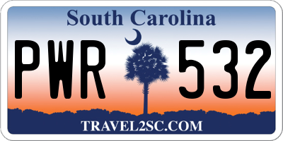 SC license plate PWR532