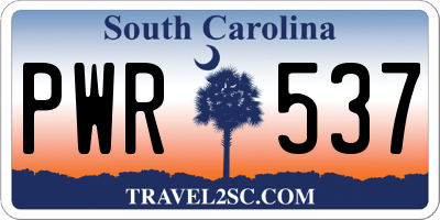 SC license plate PWR537