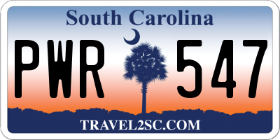 SC license plate PWR547