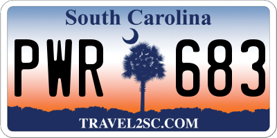 SC license plate PWR683
