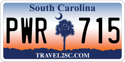 SC license plate PWR715