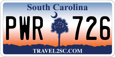 SC license plate PWR726