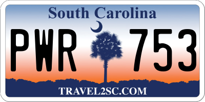 SC license plate PWR753