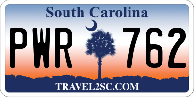 SC license plate PWR762