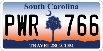 SC license plate PWR766