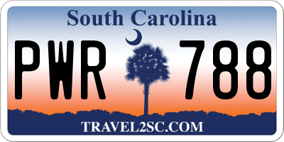 SC license plate PWR788