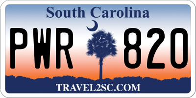 SC license plate PWR820