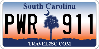 SC license plate PWR911