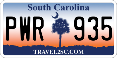 SC license plate PWR935