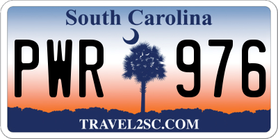 SC license plate PWR976