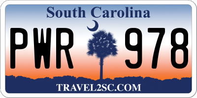 SC license plate PWR978