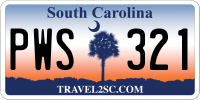 SC license plate PWS321