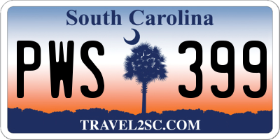 SC license plate PWS399