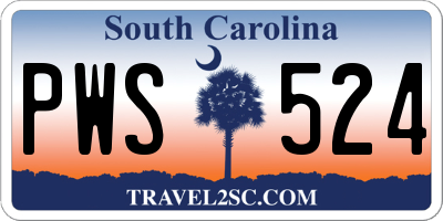 SC license plate PWS524