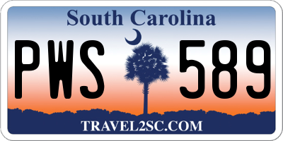 SC license plate PWS589