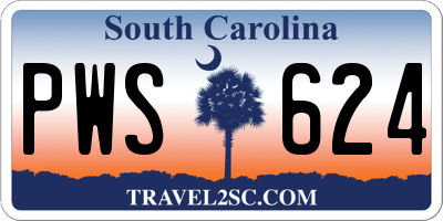SC license plate PWS624