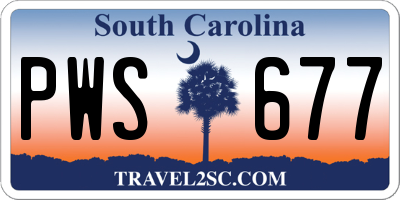 SC license plate PWS677
