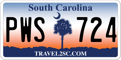 SC license plate PWS724