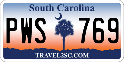 SC license plate PWS769