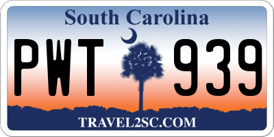 SC license plate PWT939