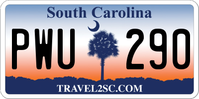 SC license plate PWU290