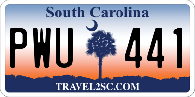 SC license plate PWU441