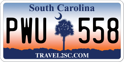 SC license plate PWU558