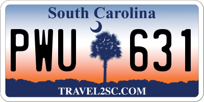 SC license plate PWU631