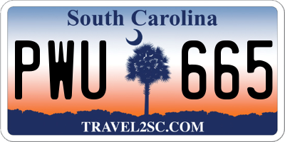 SC license plate PWU665
