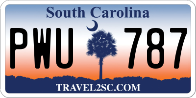 SC license plate PWU787