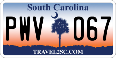 SC license plate PWV067
