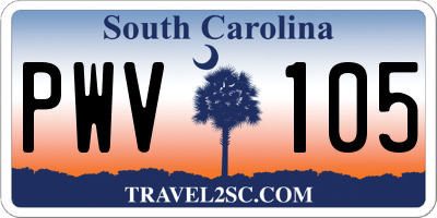 SC license plate PWV105