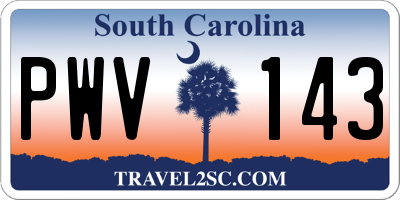 SC license plate PWV143