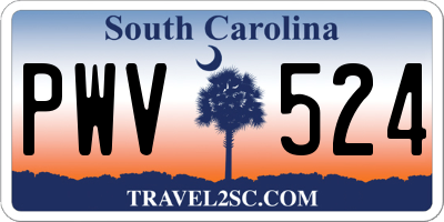 SC license plate PWV524