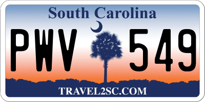 SC license plate PWV549