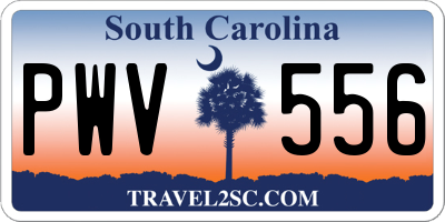 SC license plate PWV556