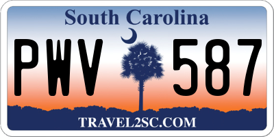 SC license plate PWV587