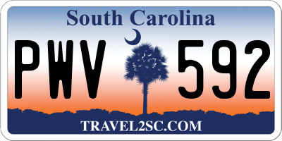 SC license plate PWV592