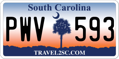 SC license plate PWV593
