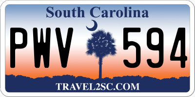 SC license plate PWV594