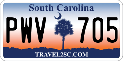 SC license plate PWV705