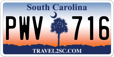 SC license plate PWV716