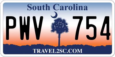 SC license plate PWV754