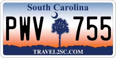SC license plate PWV755