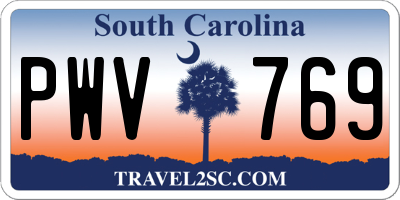 SC license plate PWV769