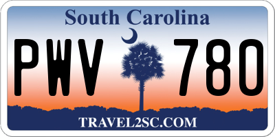 SC license plate PWV780