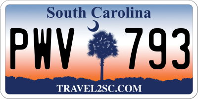 SC license plate PWV793
