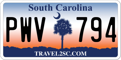 SC license plate PWV794