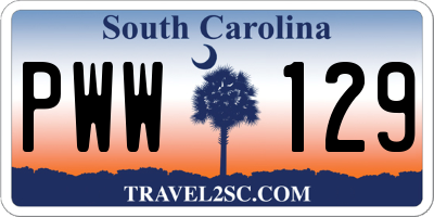 SC license plate PWW129