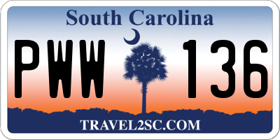 SC license plate PWW136